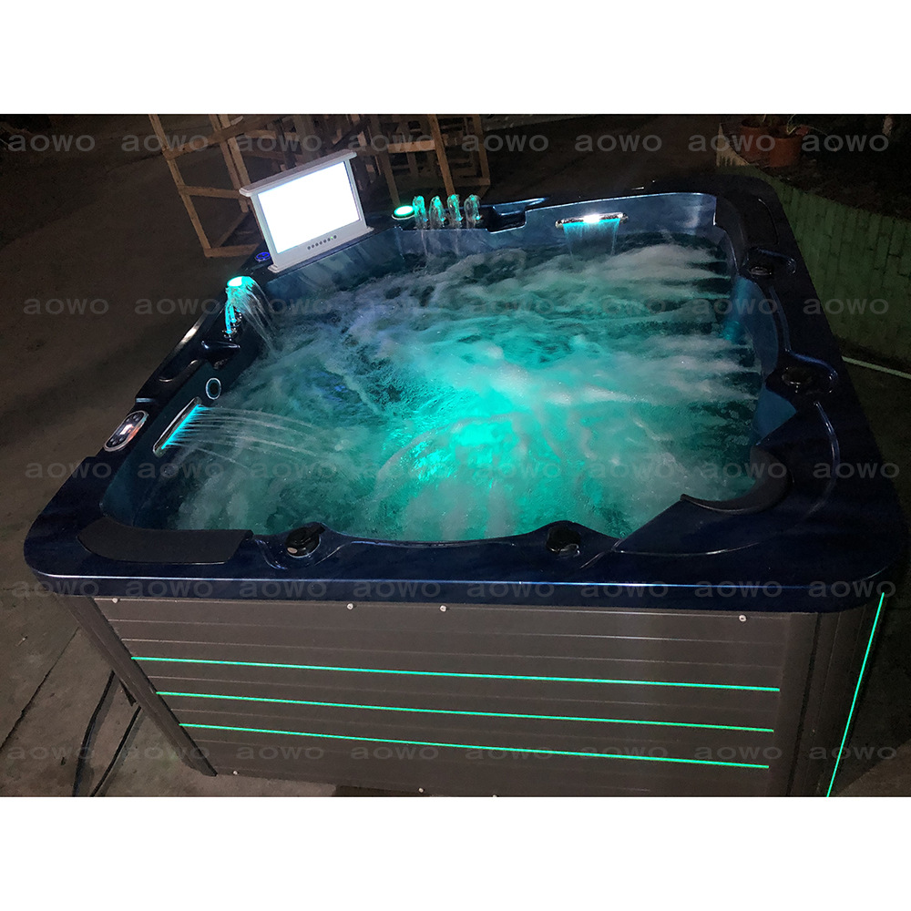 Fuentes acrílicas al aire libre columna de agua cascada masaje bañera de surf spa inteligente jacuzzi piscina de remojo