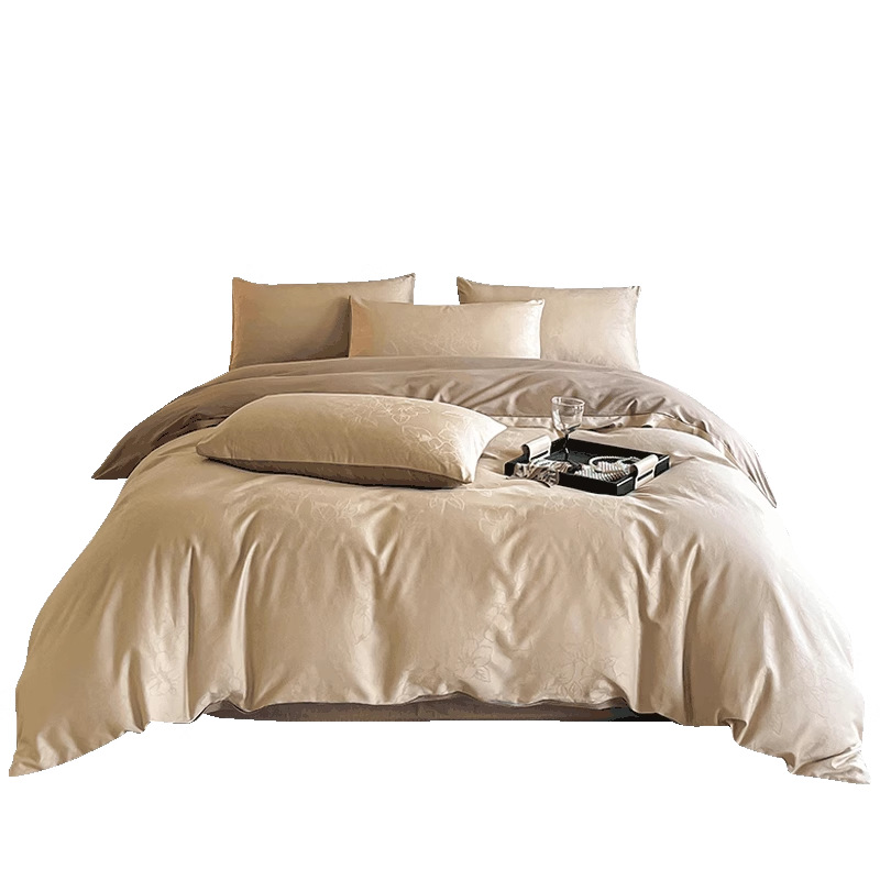 Cama de algodón de cuatro piezas 2025 nuevo estilo satén de lujo ligero algodón funda edredón sábana ropa de cama de tres piezas ropa de cama