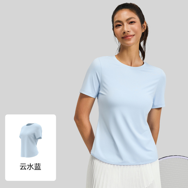 Juyitang 新しい中空バッククロスヨガ美しいバックラウンドネックフィットネスヨガウェア半袖|undefined