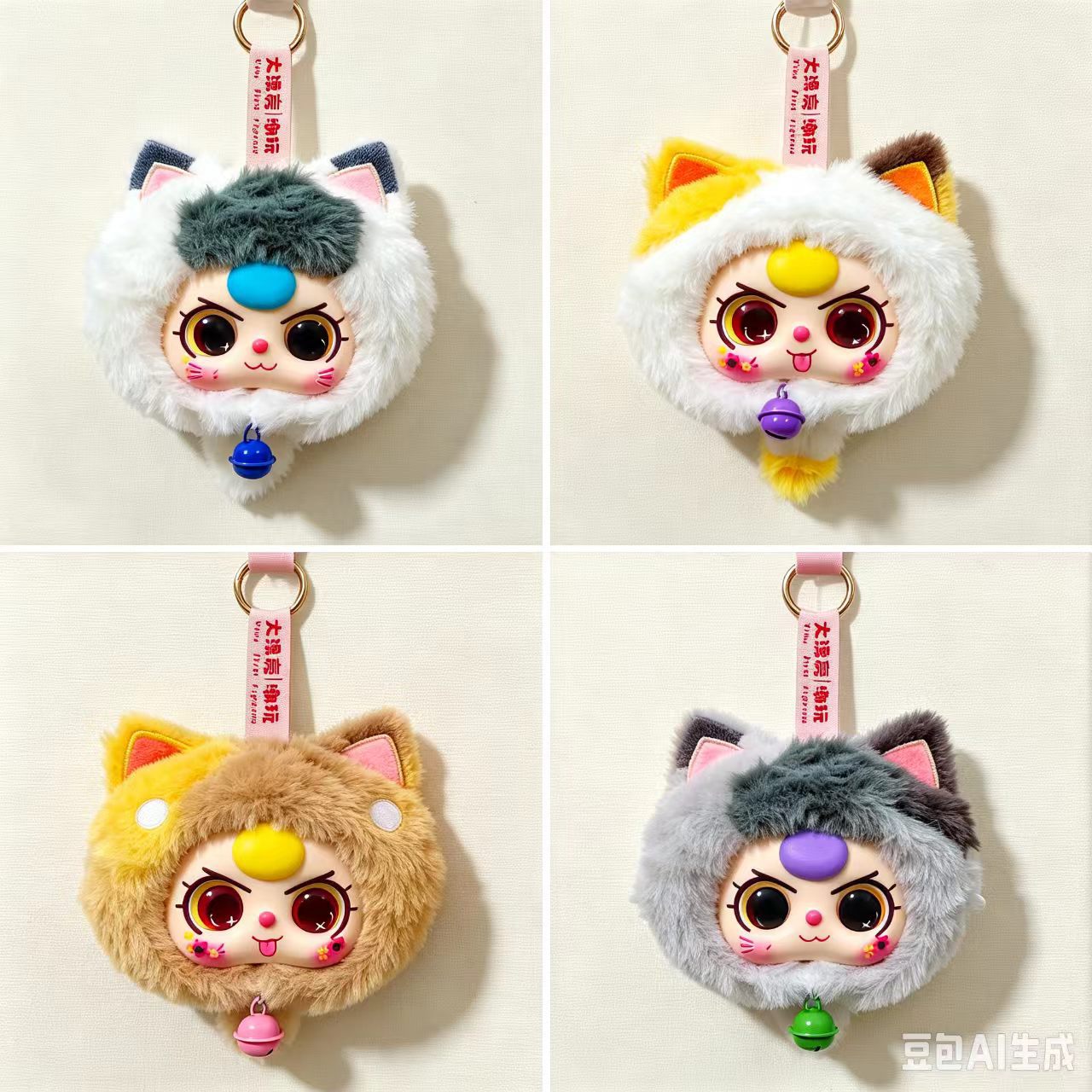娃三岁招财猫挂件系列毛绒盲盒潮玩玩偶摆件可爱少女手办挂件