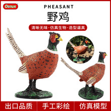 实心认知野鸡玩具农场装饰造景仿真雉鸡动物模型家禽七彩锦鸡摆件