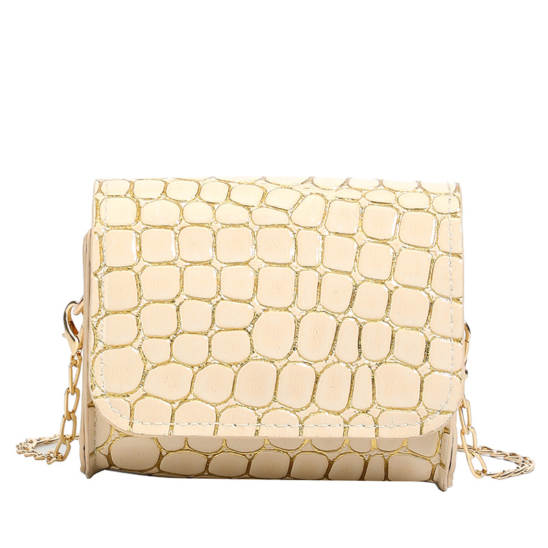 Bolsa de cadena coreana con patrón de piedra extranjera, mini bolso ligero de color sólido, nuevo bolso de comercio exterior transfronterizo para niños