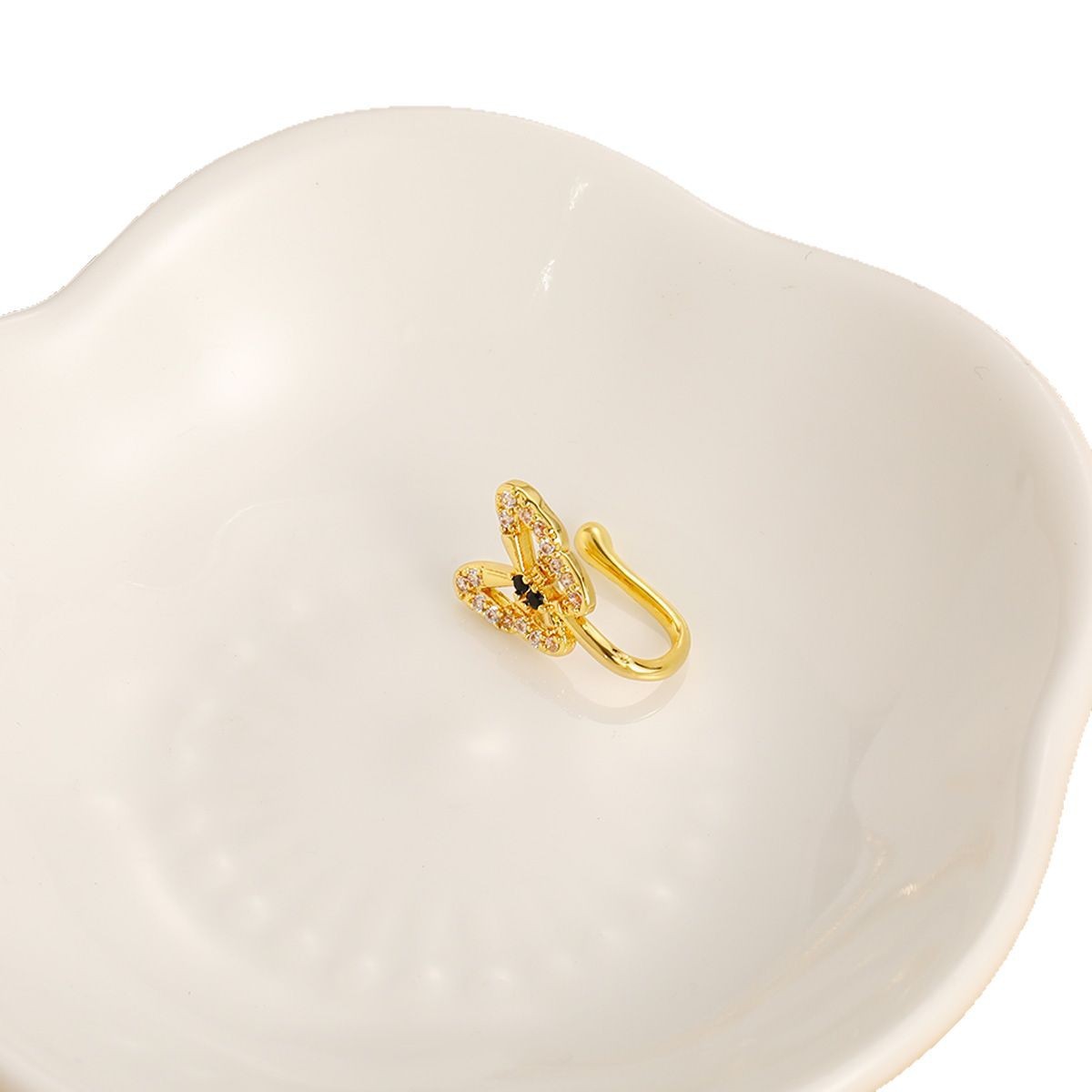 Gioielli transfrontalieri in stile europeo e americano, semplici fermagli a forma di U con strass a forma di farfalla, personalità e moda_voghion.com