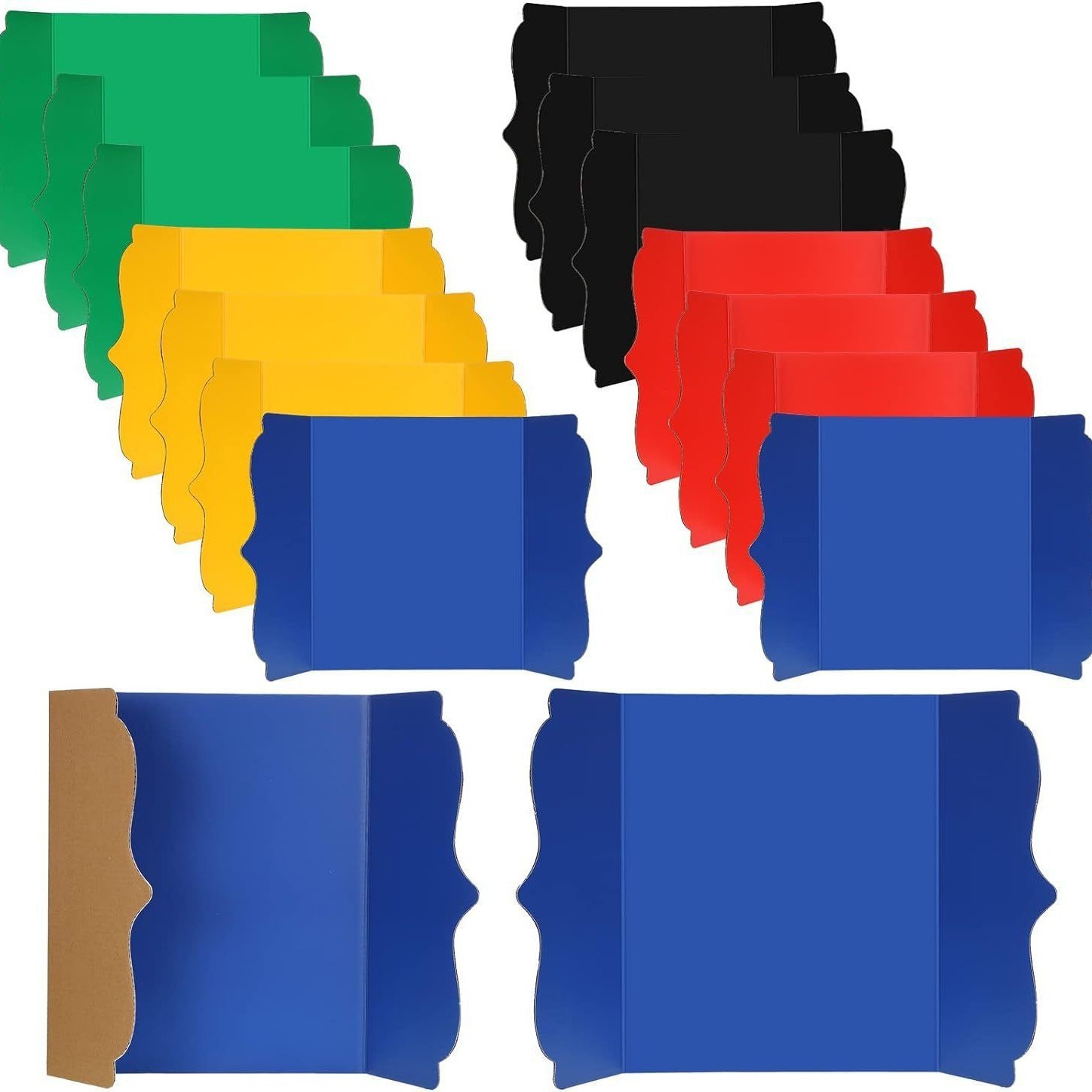 三折海报板便携式科学展展示板纸板可折叠照片展览会议学校纸质