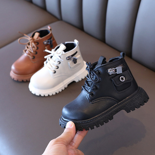  new autumn and winter girls' Martin boots, children's soft-soled leather boots, baby shoes, low-top short boots, boys' shoes