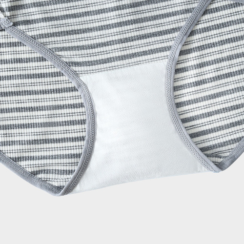 Matcha Girl Ribbed Cotton Large Size Women's American High Slit Striped Sport Style Pure Cotton Antibacterial G-String