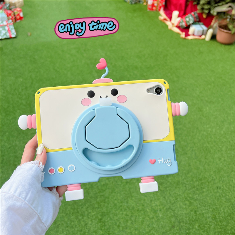 Love robot ipad10 tablet silicone protective sleeve rotating bracket mini45 three-dimensional drop-resistant applicable