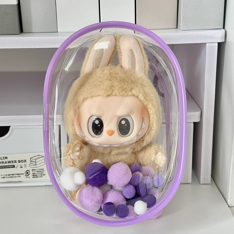 LABUBU V2 앉아 시리즈 13-15CM 걷는 작은 둥근 가방 면 통증 가방 고화질 두꺼운 보호 커버