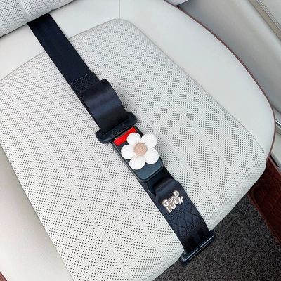Car seat belt, Driving Artifact, Abdominal Support, Car - three-point-anti-strangle-safety-belt-black-beige-flower