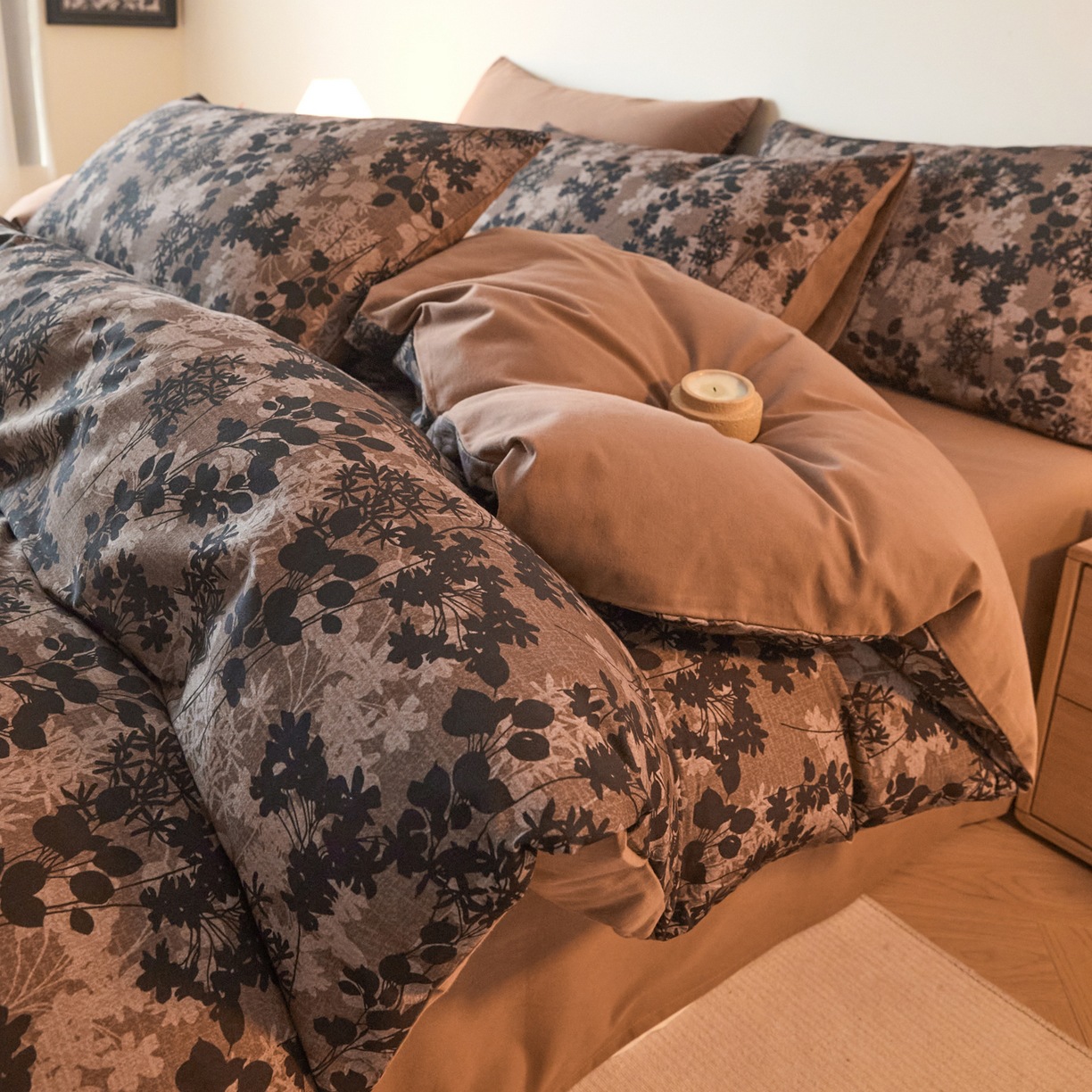 Retro estilo algodón molido cuatro piezas A clase madre-invierno engrosado cuatro piezas 100 sábanas cuatro piezas