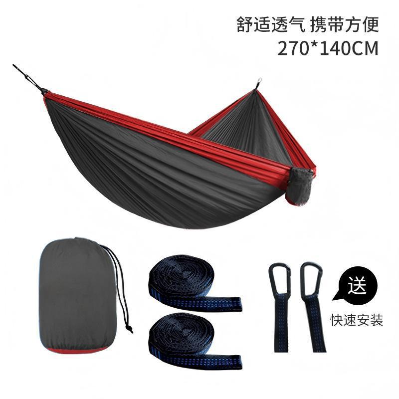Fábrica directa hamaca de nylon paracaídas hamaca de tela de ocio columinar hamaca de campamento multicolor doble image 30