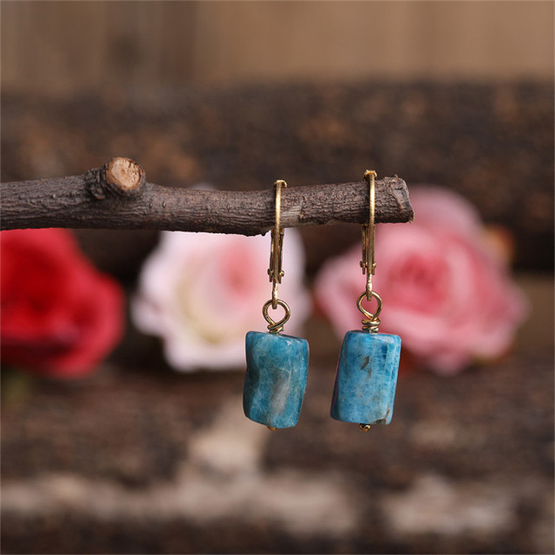 1 Pair Casual Geometric Irregular Plating Natural Stone Drop Earrings display picture 6