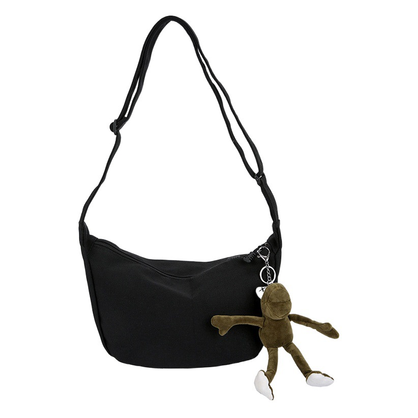 Bolso bandolera Dumpling 2025, nuevo bolso de hombro versátil, estilo coreano, estilo japonés, bolso de lona de gran capacidad para estudiantes
