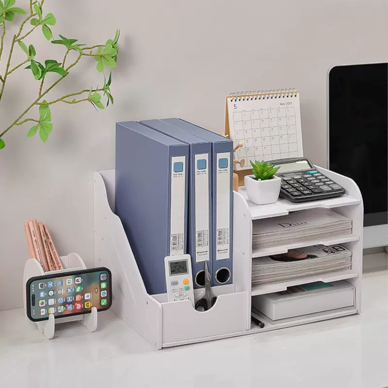 文件架收纳盒文件框书立用品多层文件夹置物架子书本A4纸多功能