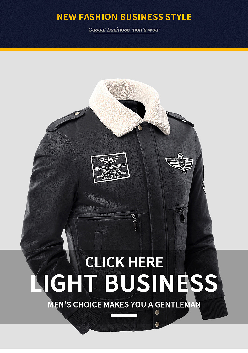 Men's Leather Jacket With Fleece Lining For Winter And Autumn Style_voghion.com