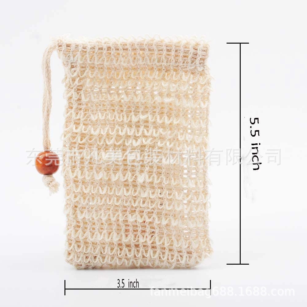 工厂现货供应棉麻起泡网角质肥皂袋洁面奶搓泡器沐浴造泡袋9X13CM