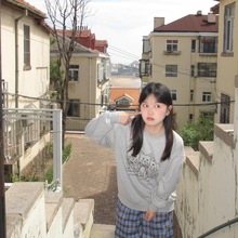 韩版猫咪印花潮流宽松圆领卫衣女秋冬加绒宽松百搭时尚长袖上衣BF