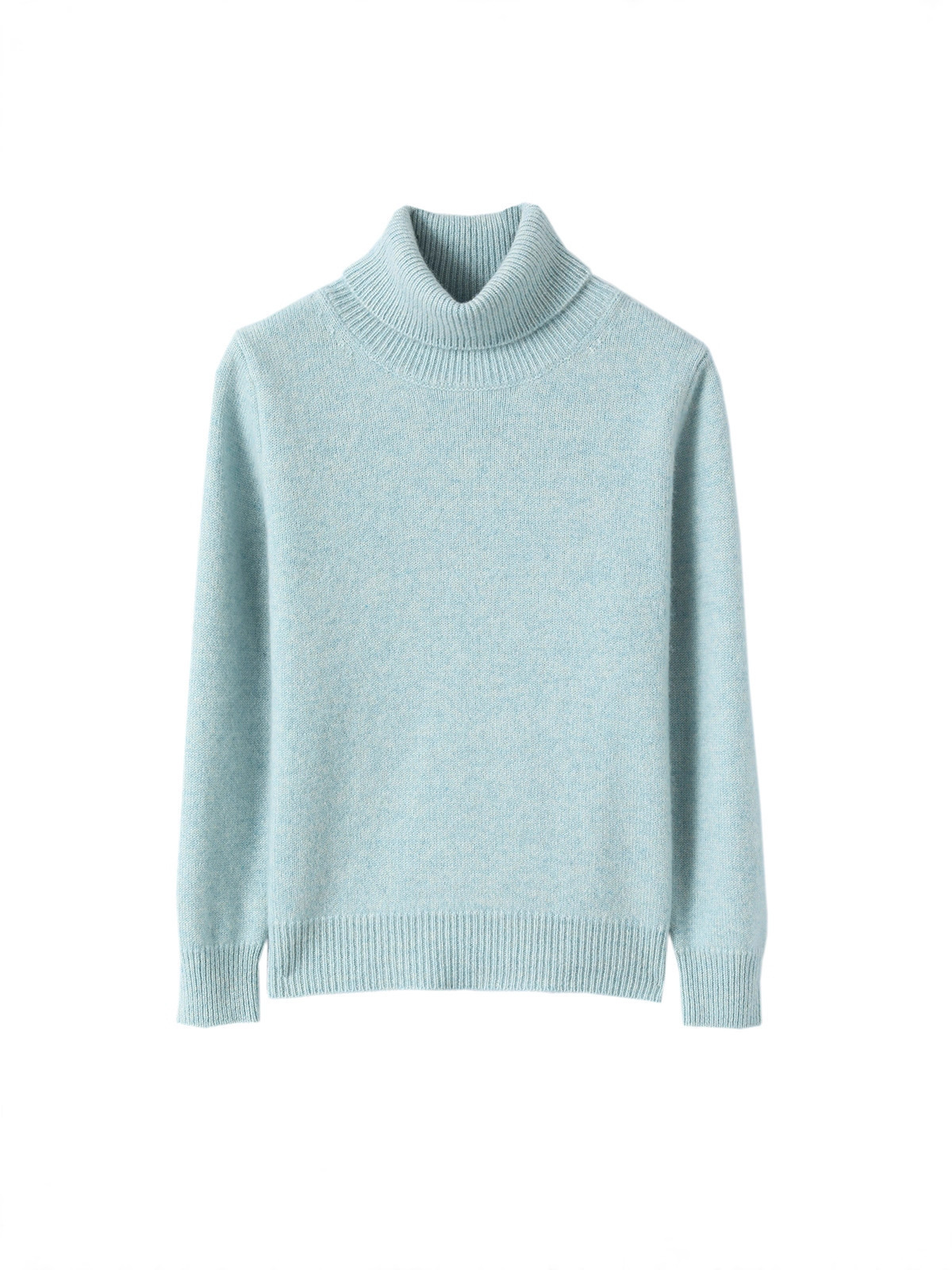 Cashmere warm cashmere knit sweater for men, high-quality pure cashmere, children's high-neck base layer, girls' medium and large children's blue-grey