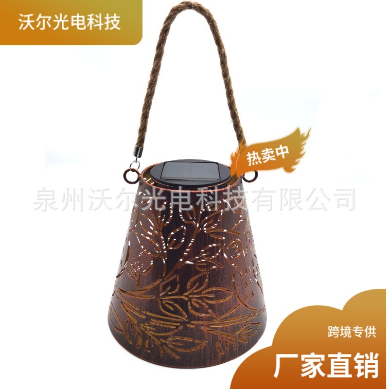 亚马逊 花园太阳能LED猫头鹰镂空 复古 灯装饰灯挂树灯草坪灯IP65