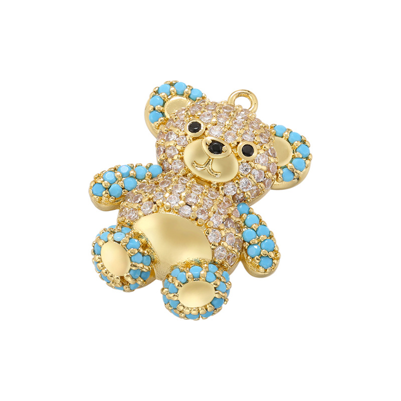 Charms Classification 1 Piece Quantity Copper Material 1 Piece Copper Zircon Bear