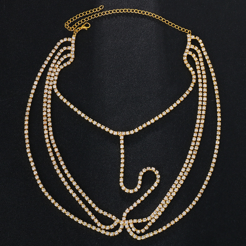 Bohemian style bride rhinestone headdress Nightclub retro multi layer headdress hair chain accessories female chain_voghion.com