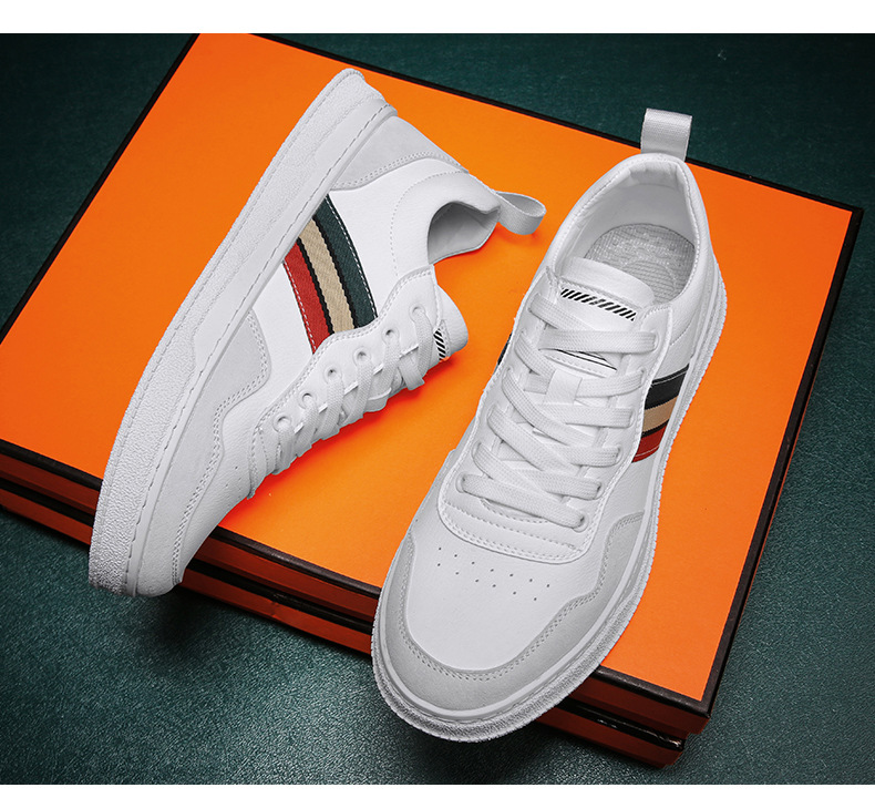 Herbst koreanische Mode lässige Turnschuhe neue Herren All-Match-Leder weichen Boden weiße Schuhe trendige Schuhe_voghion.com