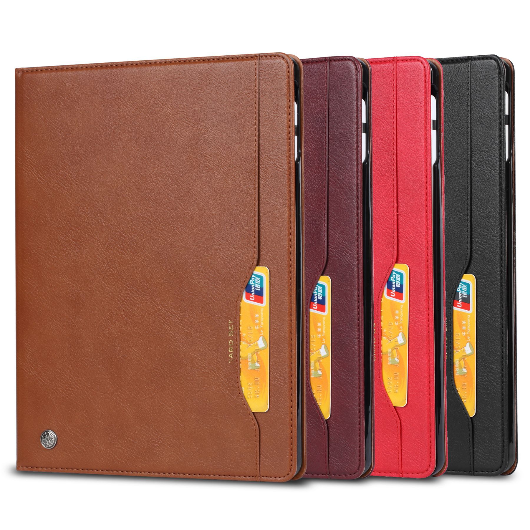 Funda de cuero para Apple mini7 con ranura para tarjetas, funda protectora con tapa abatible, funda protectora para ipad miniA17PRO, funda para teléfono móvil