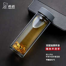 希诺双层玻璃杯XN-6781-6782-6783隔热防烫商务泡茶杯耐高温水杯