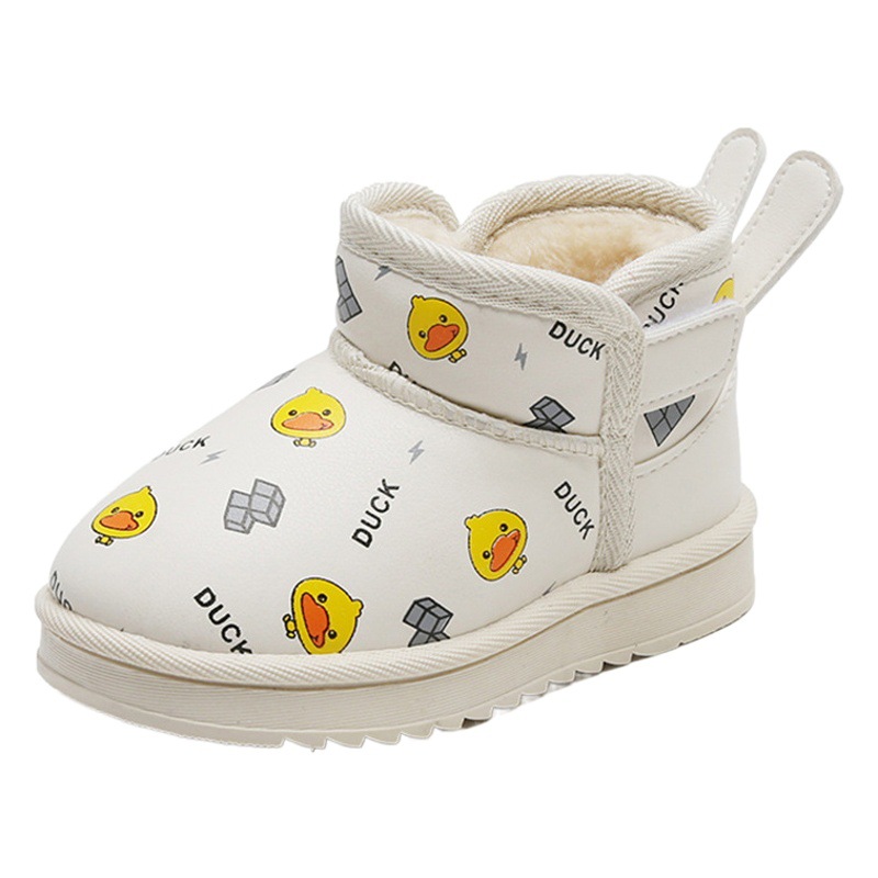 Invierno lana forrado botas de nieve masculina y femenina niños botas de dibujos animados antideslizante Niño Zapatos de algodón impermeable bebé botas calientes