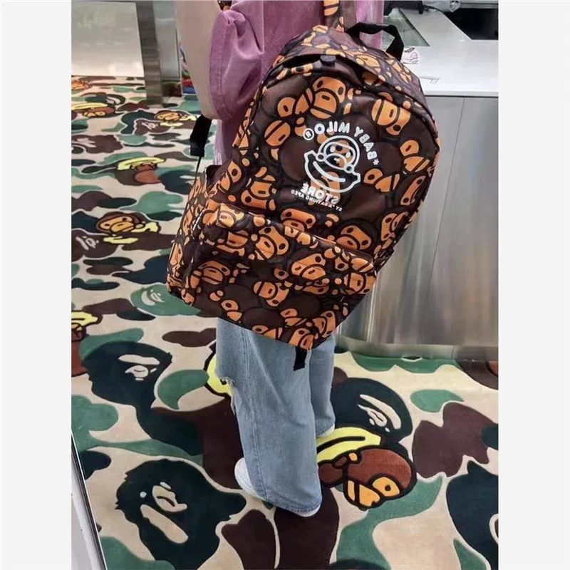 Рюкзак BAPE BABY MILO классическая печать обезьяны, повседневный легкий карман, стандартного размера