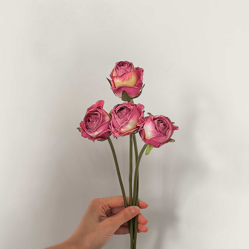 Flores simuladas de rosa de Angola decoración de bodas flor falsa rosa mano ramo de flores accesorios de fotos