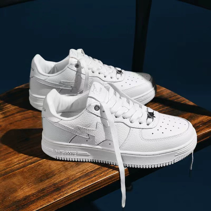 Кроссовки Bapegoose dunk экспортные весенние классические воздушные ультралегкие на толстой подошве трендовые универсальные нишевые белые