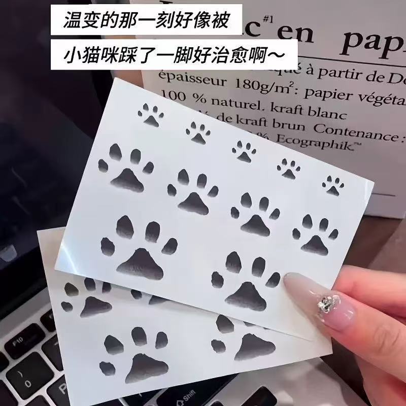 Popular temperature-sensitive cat paw tattoo stickers, cute and girly, TikTok-style cat temperature-change stickers for couples Popular temperature-sensitive cat paw tattoo stickers, cute and girly, TikTok-style cat temperature-change stickers for couples