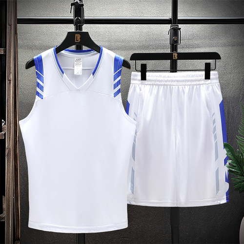 Men's 2024 New Sports Suit Basketball Top Short Sleeve Training Jersey for Youth Students with Custom Printing