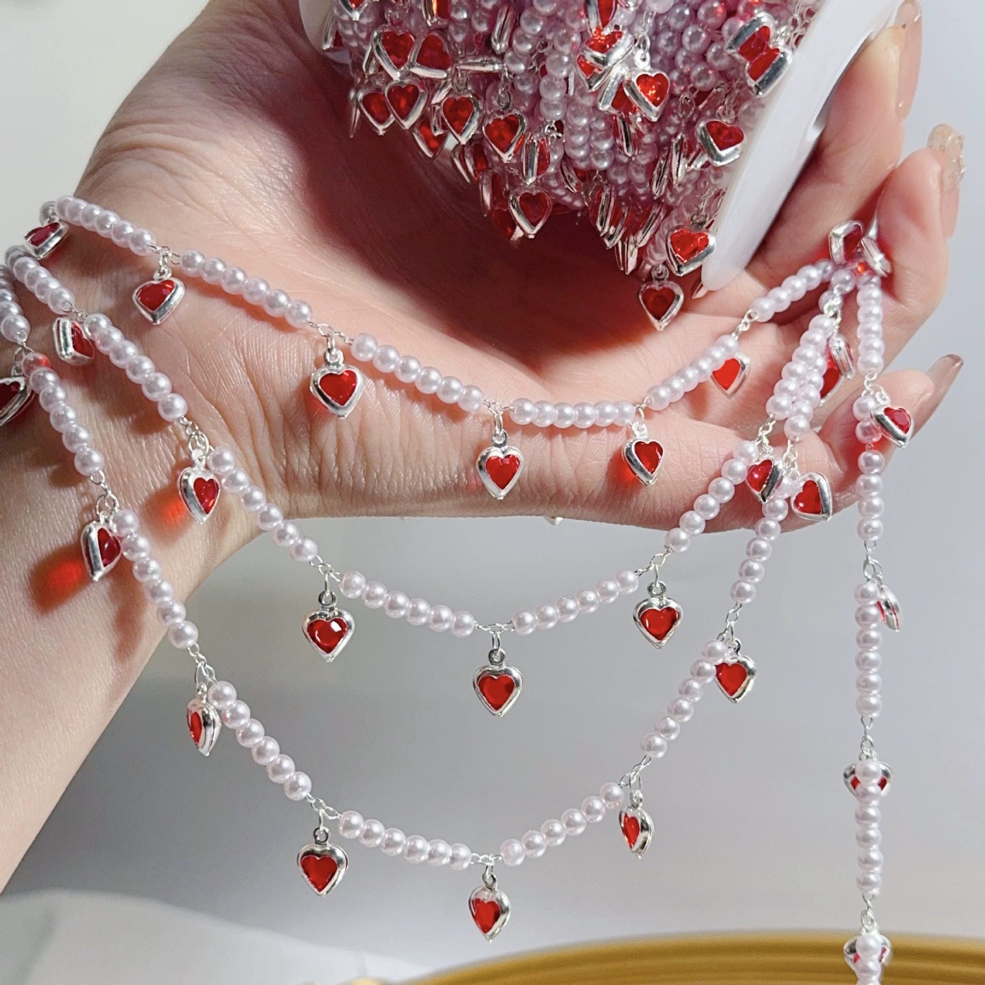 Аксессуар, медная цепь с жемчужиной, DIY, французский стиль, Лолита стиль