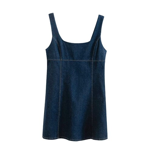 AliExpress Cross-border European and American Women's Fashion Wholesale 2025 Spring New Style Solid Color Denim Dress