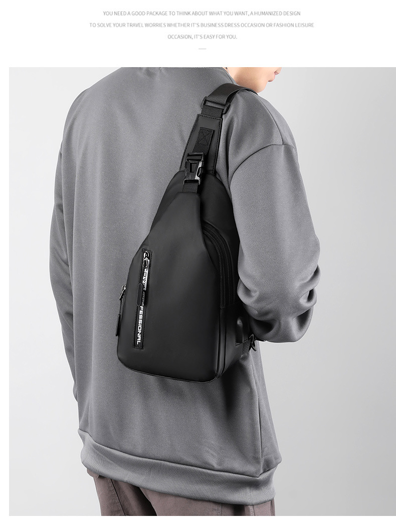 New business commuting lightweight single-shoulder bag, nylon hand-held men's crossbody bag, simple and casual chest bag, one-piece consignment undefined