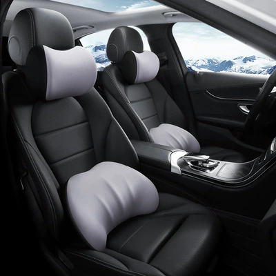 Headrest, car waist protection back cushion - gentleman-gray-one-unlabeled-headrest