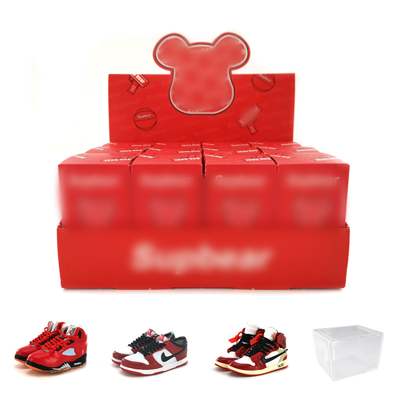 Shoe Mold Blind Box Keychain Aj Full Series Red Bear Theme End Box Tear-Off Style Shoe Mold Blind Box Keychain Aj Full Series Red Bear Theme End Box Tear-Off Style