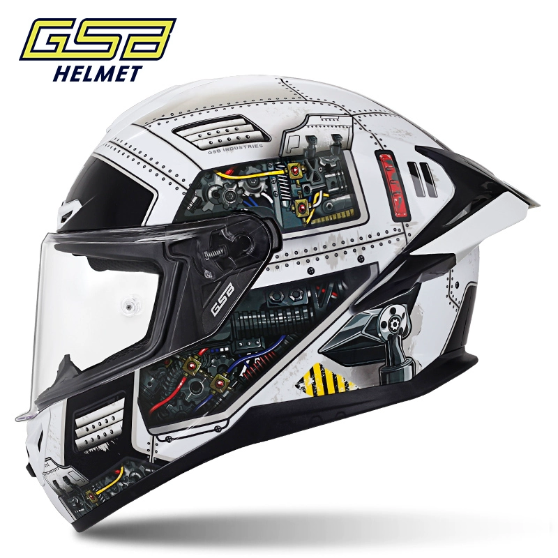 Мотошлем GSB 361GT, полнолицевой с удлинённым задним крылом, размеры S–3XL