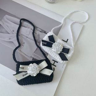 New Pet Cat Black and White Small Fragrance Bag Dog Hand Hook Wool Backpack Cat and Dog Daily Photo Accessories