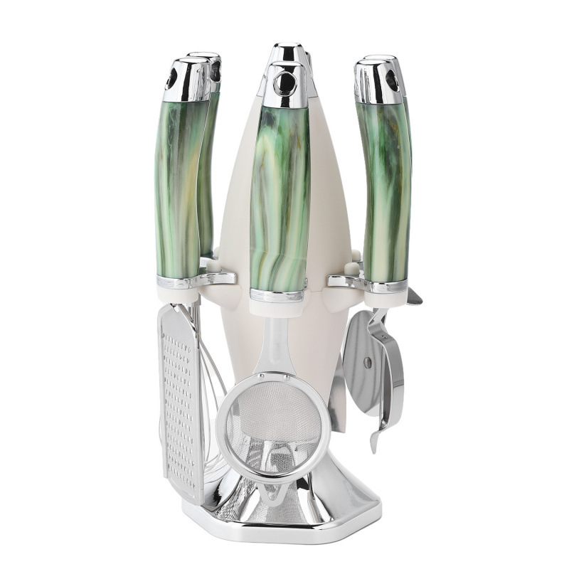 Cocinas multifuncionales cocinas de cocina set de siete piezas cuchillo de cocina casero huevo batidor raspador set stock al por mayor