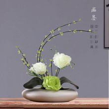 仿真花玫瑰花艺套装摆件简约家居客厅电视柜创意装饰假花绢花摆设