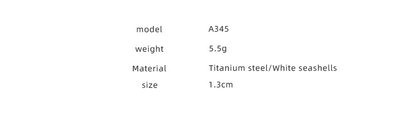 Retro Geometric Titanium Steel Plating Metal White Sea Shell Rings 1 Piece