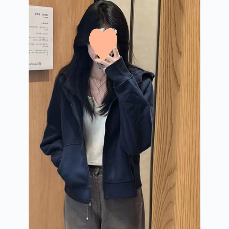 卫衣外套短款女连帽上衣春秋款2025新款爆款初秋季小个子修身开衫|undefined