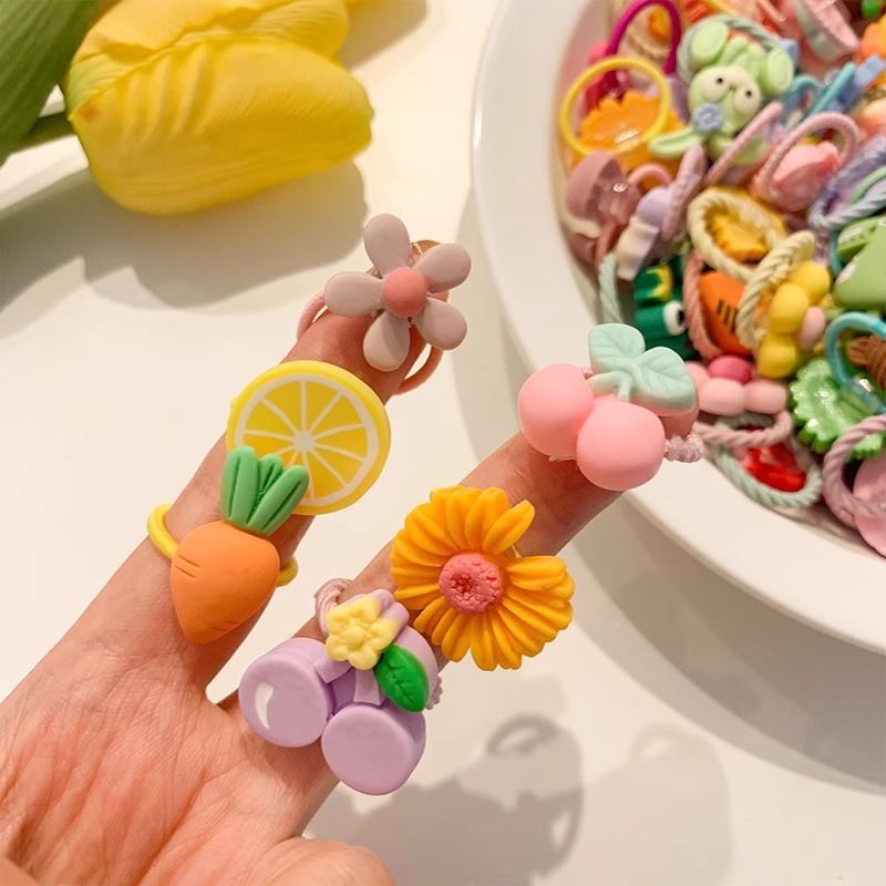 Banda de goma infantil pulgar anillo de cabello de cabello lindo cordón de cabello no daña cabello elástico para niñas atadas pelo banda de goma