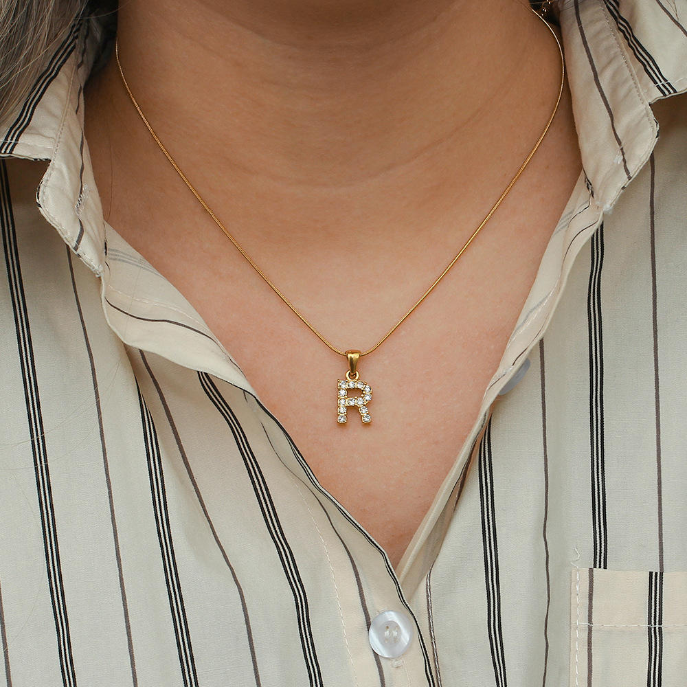 Simple Style Letter Stainless Steel Plating Inlaid Pearls Pearl Necklace