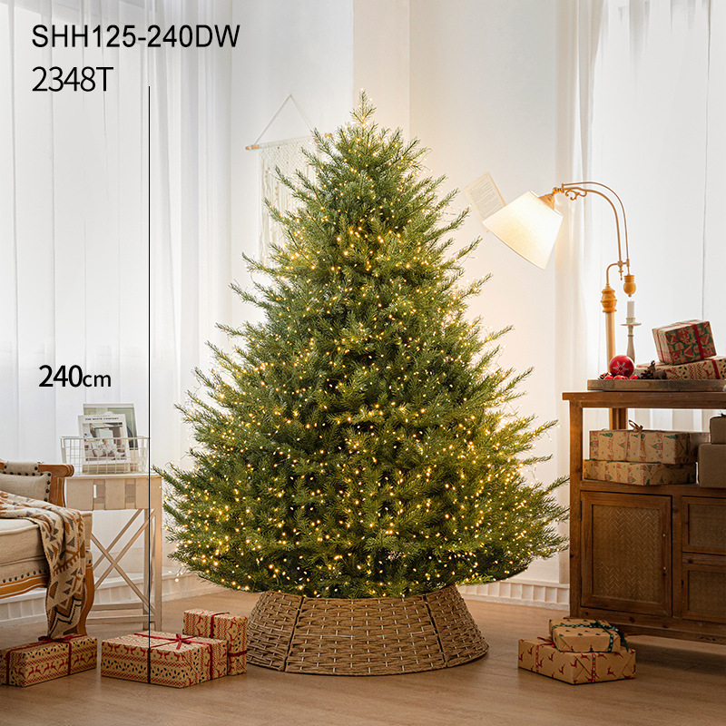 Hoja de PE puro lujoso cifrado luminoso árbol de Navidad conjunto de decoración de sala de estar casera decoración de gran tamaño decoración de piso