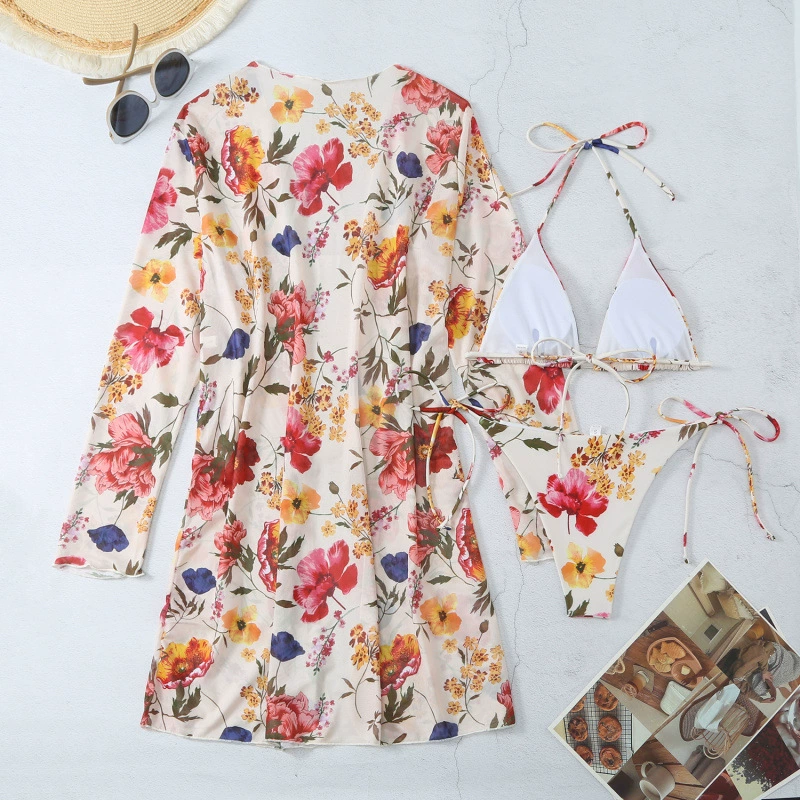 Swimwear, split set, long-sleeve, 24 years, 3 piece set