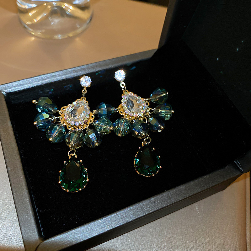 Pendientes de mariposa de cristal artificial degradado de aguja de plata chapado en oro real 2025 nuevos pendientes pendientes de moda exquisita mujer